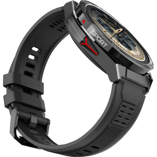 Часовник HiFuture Active Black Red, *1.43"  AMOLED, Dual Band GPS +Compass + Altimeter 466*466, Powered by Dual Core & Syntra AI, Bluetooth Call, 5ATM Waterproof, 24/7 True Heart Rate & Blood Oxygen Sensor, Up to 10 days daily use