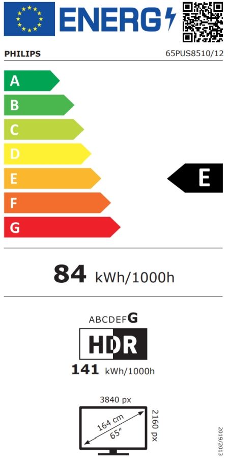 Телевизор Philips 65PUS8510/12, 65" 4K Ultra HD QLED, 3840x2160p, DVB-T/T2/T2-HD/C/S/S2, 60Hz, Ambilight 3, Pixel Precise UHD, 90% DCI, HDR+, Titan OS, Dolby Atmos, Dolby Digital, VRR, 3*HDMI, 2*USB, 802.11ac, 20W RMS, Black