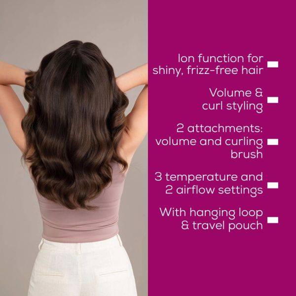 Електрическа четка за коса Beurer HT 85 Rotaiting  hot air brush, ionic function, caremic coating, 2 interchangeable attachments: Heated brush and curling brush, 2 heat settings & cold air setting