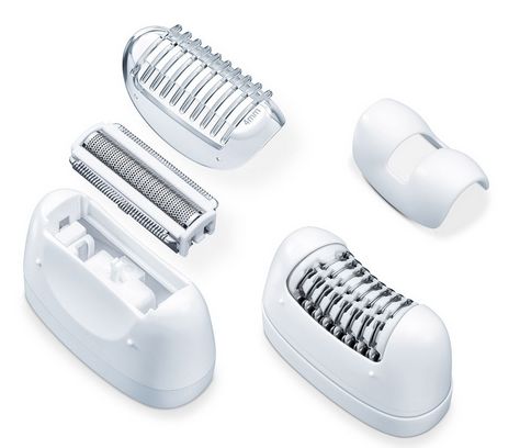 Епилатор Beurer HL 76 4-in-1 Epilator wet & dry , 42 tweezers, Extra-bright LED light, 2 speed settings, 2x epilator attachments (glide & precision attachment) & 2x shaver attachments (shaving & trimming attachment), Cordless, Powerful lithium-ion battery
