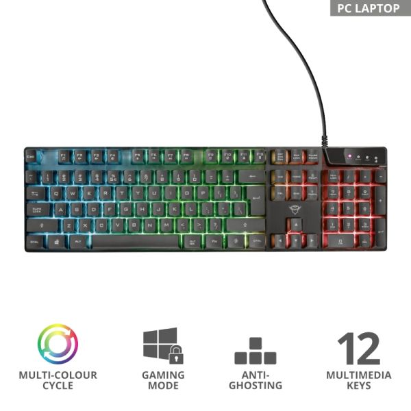 Клавиатура TRUST GXT 835 Azor Gaming Keyboard US