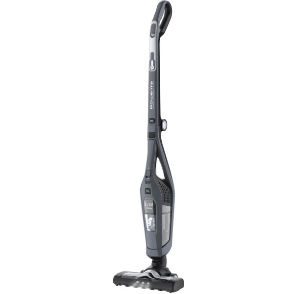 Прахосмукачка Rowenta RH6756WO, Dual Force 2in1, cyclonic technology, 21.6V  lithium ion battery, up to 45 min. running time, 5 h recharging time, motorised brush with LED illumination, dust container capacity: 0.6 L, 79 dB(A), Gray