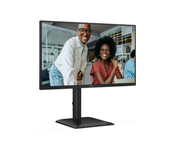 Монитор AOC 24E4U, 23.8" IPS WLED, 1920x1080@120Hz, 4ms GtG, 300cd m/2, 1500:1, 20M:1 DCR, Adaptive Sync, FlickerFree, Anti Blue Light, 2Wx2, Tilt, Height Adjust, Pivot, Swivel, D-SUB, HDMI, DP, USB Hub