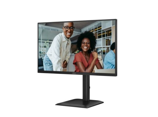 Монитор AOC 24E4U, 23.8" IPS WLED, 1920x1080@120Hz, 4ms GtG, 300cd m/2, 1500:1, 20M:1 DCR, Adaptive Sync, FlickerFree, Anti Blue Light, 2Wx2, Tilt, Height Adjust, Pivot, Swivel, D-SUB, HDMI, DP, USB Hub