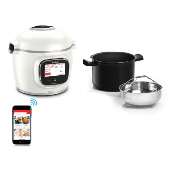 Мултикукър Tefal CY9441F2 Cook4me Connect Touch PRO, white (only RO/BG), integrated scale, wifi connection, 250 recipes embeded, 1600W, 15 cooking modes
