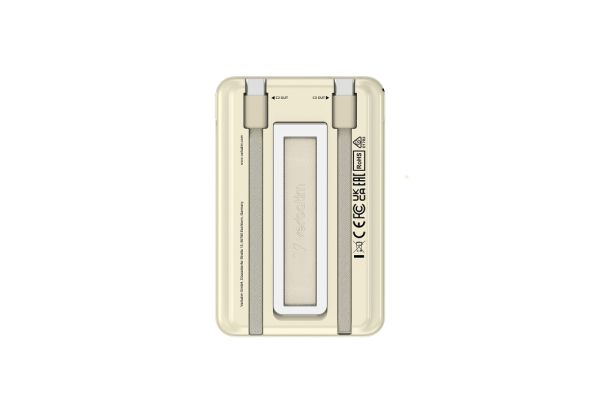 Външна батерия Verbatim Charge 'n' Go 2C Power Bank Magnetic Wireless 5000mAh with 2 USB-C Cables & Stand Gold
