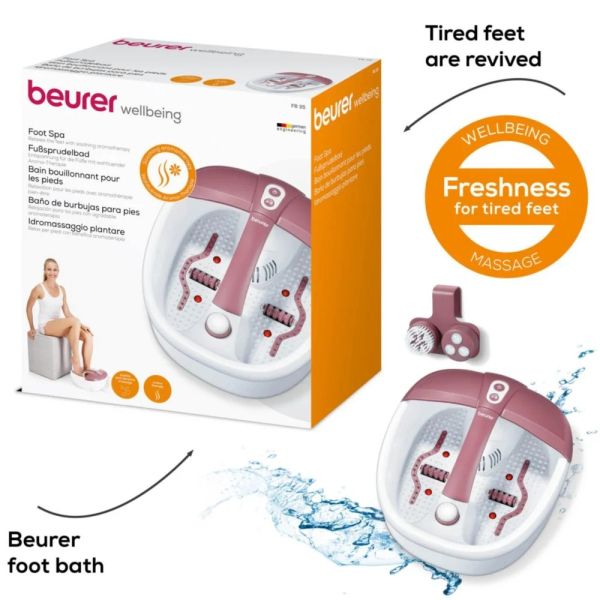 Масажор Beurer FB 35 Foot spa with aromatherapy, Foot spa with pedicure, temperature control, massage & magnetic field application; 3 attachments; 3 functions