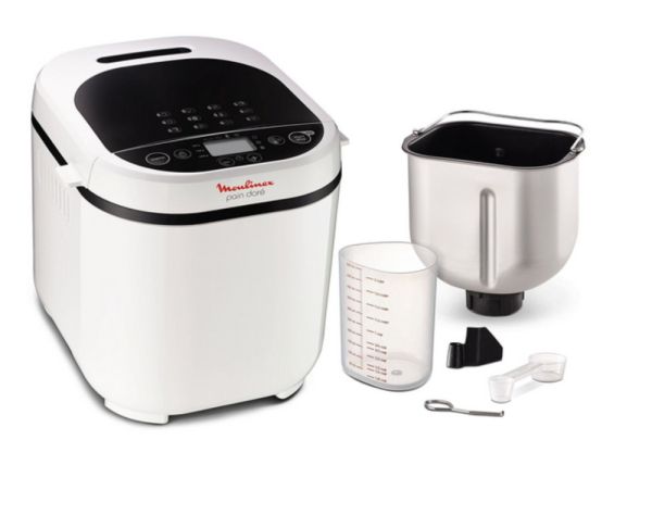Хлебопекарна Tefal PF210138, Pain Dore, Breadmaker, 500/750/1 kg, 12 automatic programs, 720W, 3 Levels of crust roasting, LCD display, delayed start, white