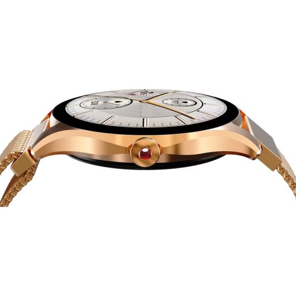Часовник HiFuture Aura2 Rose Gold, 1.32 "AMOLED, Powered by Dual Core, Metallic Frame, Bluetooth Call, 3D User Interface, 1ATM Waterproof, 24/7 True Heart Rate & Blood Oxygen Sensor, 100+ Sports Mode, Up to 7 days daily use, Extra Silicone Strap inbox