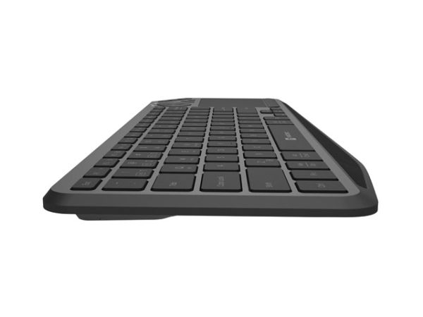 Клавиатура Natec Turbot 2 Keyboard, US, Wireless, BT, 2.4GHz, X-Scissors with Touchpad for Smart TV, Black-Gray