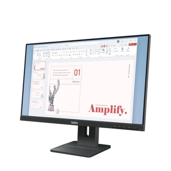 Монитор Lenovo ThinkVision E24-40 23.8" IPS, WLED, 1920x1080, 16:9, 4ms, 100Hz, 250 cd/m2, 1300:1, HDMI, DP, VGA, Speakers 2Wx2, Tilt, Swivel, Pivot, Height Adjust Stand