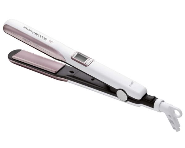 Преса Rowenta SF7660F0 Liss & Curls Premium Care, cashemere keratin coating, ionic function, liss optimizer (silicon strip), LCD screen, 2 settings (130-200C), fast heat up (30'), auto-off (60"), lock system, floating plates