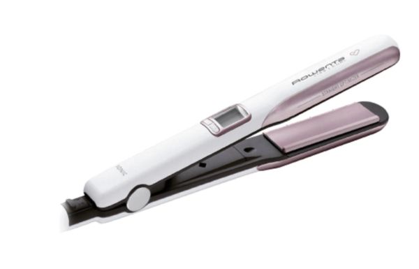 Преса Rowenta SF7660F0 Liss & Curls Premium Care, cashemere keratin coating, ionic function, liss optimizer (silicon strip), LCD screen, 2 settings (130-200C), fast heat up (30'), auto-off (60"), lock system, floating plates