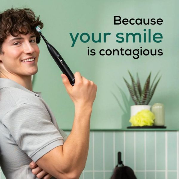 Електрическа четка за зъби Beurer SC 50 midnight ink, Electric Sonic Toothbrush, up to 80,000 mov/min, 5 cleaning programs: Clean, Sensitive, Polish, Gum Care, Whiten, Pressure sensor , 2-min. timer, Incl. 2 toothbrush heads and magnetic charging plate, 2