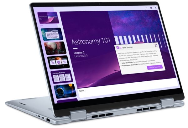 Лаптоп Dell 14 Plus 2-in-1 DB04250, Intel Ultra 5 226V (40 TOPS NPU, 8 cores, up to 4.5 GHz), 14" 16:10 FHD+(1920x1200) Touch 300nits WVA AG, 16GB, LPDDR5X, 8533MT/s (onboard), 512GB M.2 SSD PCIe, Intel Arc, FHD RGB and Mic, Wi-Fi 7, FPR, Backlit Kb, Win 