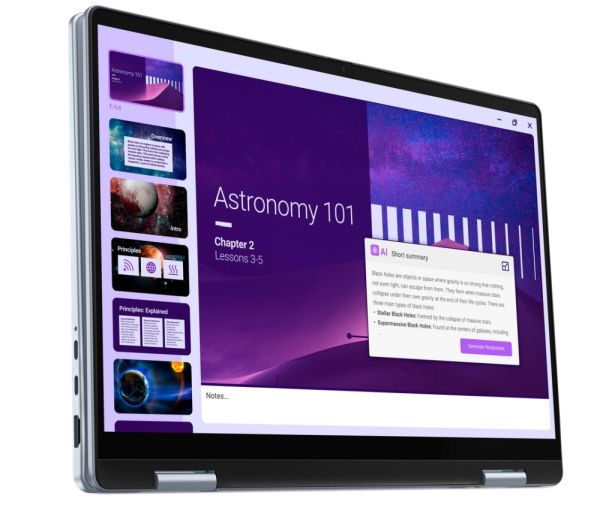 Лаптоп Dell 14 Plus 2-in-1 DB04250, Intel Ultra 5 226V (40 TOPS NPU, 8 cores, up to 4.5 GHz), 14" 16:10 FHD+(1920x1200) Touch 300nits WVA AG, 16GB, LPDDR5X, 8533MT/s (onboard), 512GB M.2 SSD PCIe, Intel Arc, FHD RGB and Mic, Wi-Fi 7, FPR, Backlit Kb, Win 