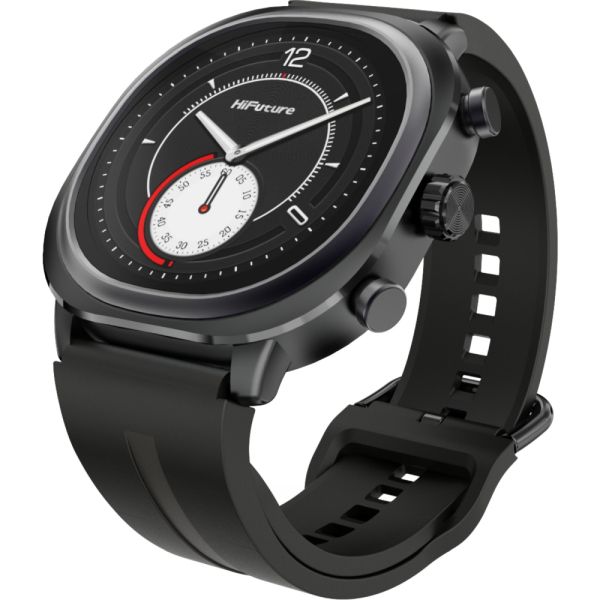 Часовник HiFuture AIX Lite Black,  1.43" AMOLED,  466*466, Powered by Dual Core & Syntra AI, Bluetooth Call, 1ATM Waterproof, Sixth Generation Health Sensor, Up to 10 days daily use, Extra Fabric Strap inbox