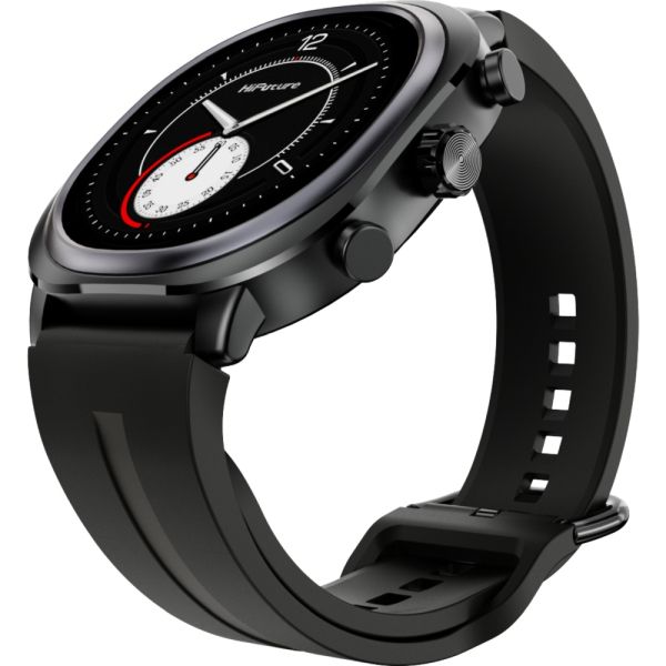 Часовник HiFuture AIX Lite Black,  1.43" AMOLED,  466*466, Powered by Dual Core & Syntra AI, Bluetooth Call, 1ATM Waterproof, Sixth Generation Health Sensor, Up to 10 days daily use, Extra Fabric Strap inbox