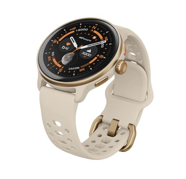 Часовник HiFuture Vela Latte, 1.43" AMOLED, GPS +Compass + Altimeter, 466*466, Support Local Music(100M Space), Support AI Coach for Training, Powered by Dual Core, Bluetooth Call, 5ATM Waterproof,  24/7 True Heart Rate & Blood, Oxygen Sensor, Up to 10 da