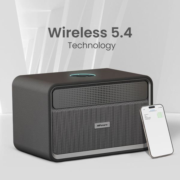 Тонколони HiFuture Passion X Black, 100W Output (Max.Power), Built-in Powerful DSP with DynaBoost Technology, Crafted Wood Cabin, Wireless 5.4, Two-Way Full Range Speaker System, Built-in 8000mAh High-Performance Battery System, Pair to Stereo Sound Syste