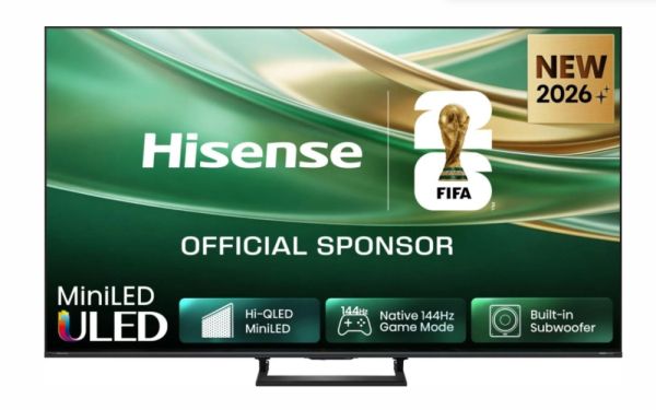 Телевизор Hisense 55" E8S, 4K Ultra HD 3840x2160, ULED, Quantum Dot,144 Hz,HDR 10+, HLG, Dolby Vision, DTS Virtual X, Smart TV, WiFi, Light Sensor, BT, Anyview Cast, 4xHDMI, 2xUSB, LAN, CI+, DVB-T2/C/S2, Singale Stand, Black