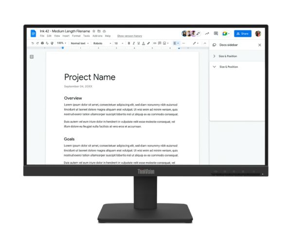 Монитор Lenovo ThinkVision S22-4e 21.5" IPS, WLED, 1920x1080, 16:9, 4ms, 100Hz, 250 cd/m2, 1300:1, HDMI, VGA, Tilt Stand