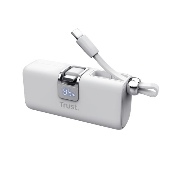Външна батерия TRUST Pacto 5000 mAh Pocket Powerbank White