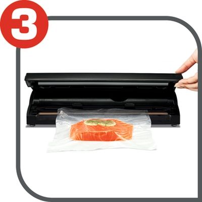 Уред за вакуумиране Tefal VT254070  Vacupack classic plastic,  automatic "vaccum & seal", 18 bags included, vertical storage, seal functions, stop function