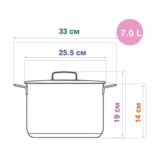 Тенджера Elekom EK-2414 SS, 6 л, 24 см, индукция