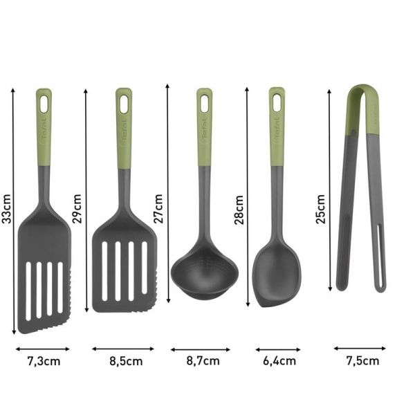 Комплект прибори за готвене Tefal K279S555 Set 5Pcs Essential 2In1 Gr/Mori