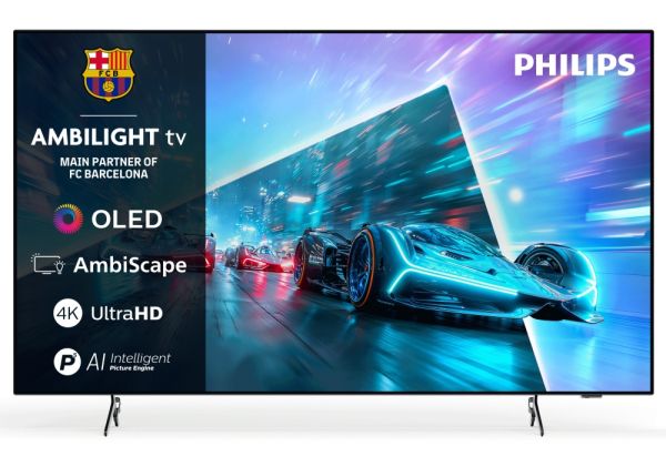 Телевизор Philips 55OLED761/12, 55" 4K UHD OLED, 3840x2160, 120Hz VRR, DVB-T/T2/C/S/S2, 3 sided Ambilight, HDR10+ Adaptive, Titan OS, Dolby Vision, Atmos, DTS:X, P5 Perfect Picture /Al, AirPlay2  Stream, 1000 nits, BT 5.2, 4*HDMI, 2* USB, 802.11ac,  20W R