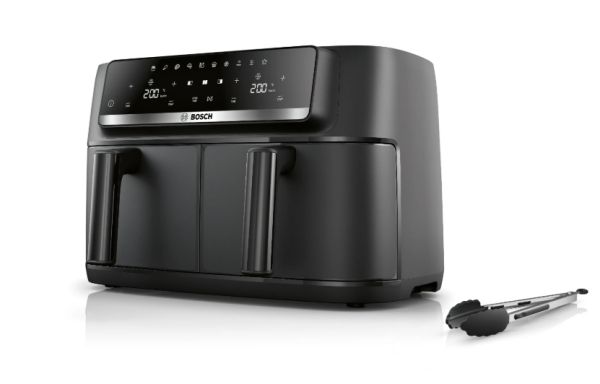 Уред за здравословно готвене Bosch MAFD440B7, Air Fryer Double Flex Drawer, 9L (2x4.5L), 2500 W, 40-230 °C, Touch Control, Black