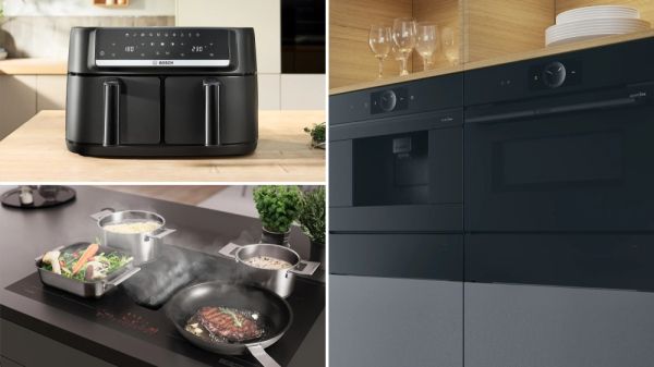 Уред за здравословно готвене Bosch MAFD440B7, Air Fryer Double Flex Drawer, 9L (2x4.5L), 2500 W, 40-230 °C, Touch Control, Black