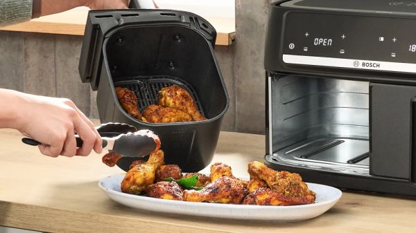 Уред за здравословно готвене Bosch MAFD440B7, Air Fryer Double Flex Drawer, 9L (2x4.5L), 2500 W, 40-230 °C, Touch Control, Black