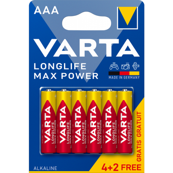 БАТЕРИЯ VARTA LR03 AAA MAX POWER 4+2бр.