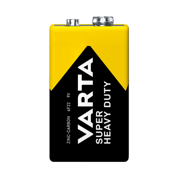 Усилени цинкови батерии Varta Super Heavy Duty 6F22 9V 1 брой фолио