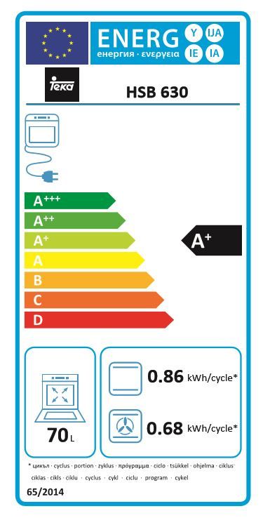 Фурна за вграждане TEKA HSB 630 – 70 литра, 8 функции, Hydroclean® PRO, клас A+