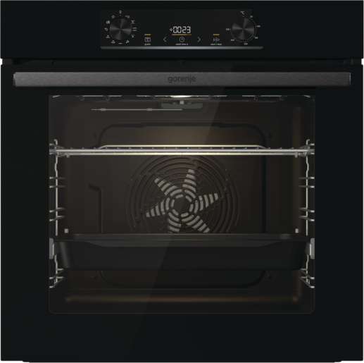 Фурна за вграждане Gorenje BO6735E05B – 77 литра, функция „Пица“, телескопични водачи, клас A