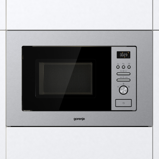 Микровълнова фурна за вграждане Gorenje BM201AG1X – 20 литра, грил 1000W, AquaClean, инокс
