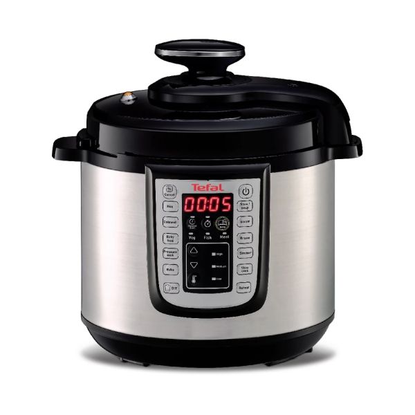 Мултикукър Tefal CY505EE0 Fast & Eco Pack – 6L, 25 програми, тенджера под налягане, сферична купа