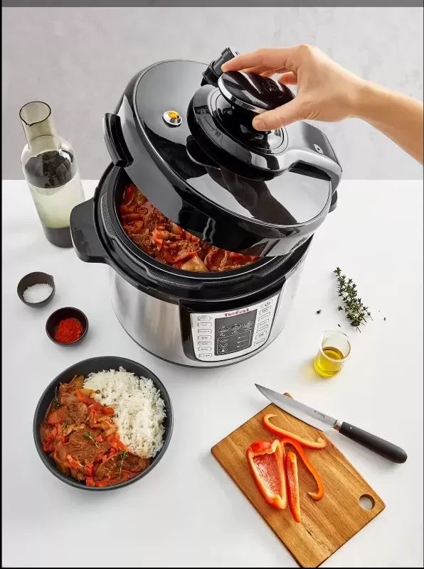 Мултикукър Tefal CY505EE0 Fast & Eco Pack – 6L, 25 програми, тенджера под налягане, сферична купа
