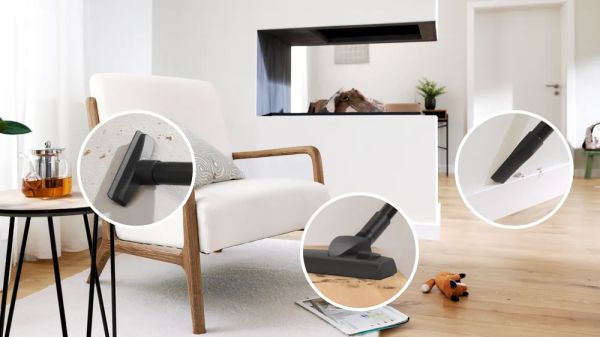 Прахосмукачка Bosch BGBS2LB1 с торба – 600 W, 3.5 L, телескопична тръба, хигиеничен филтър-система, черен