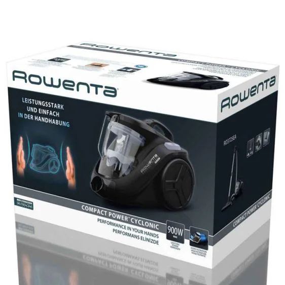 Прахосмукачка Rowenta RO3725EA Compact Power Cyclonic – без торба, 750 W, 1.5 L контейнер, HEPA филтър