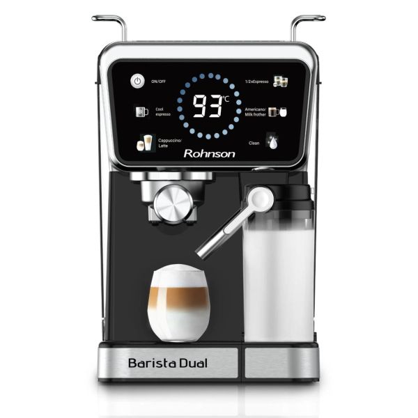 Кафемашина Rohnson R-98082 Hot&Cold Barista Dual – 20 bar, 1350 W, горещо и студено еспресо, автоматична пяна