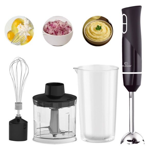 Пасатор с чопър и купа Elekom EK-200 3-in-1 Turbo – 600 W, блендер в комплект, регулируема турбо функция