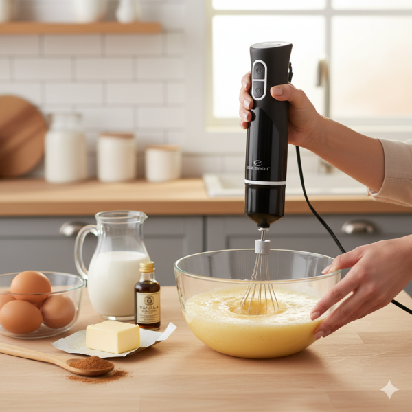 Пасатор с чопър и купа Elekom EK-200 3-in-1 Turbo – 600 W, блендер в комплект, регулируема турбо функция