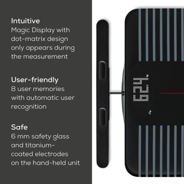 Везна Beurer BF 990 WIFI/Bluetooth 8-electrode diagnostic bathroom scale with extendable handpiece for full body analysis; 5 activity levels; 8 user memories; 180 kg