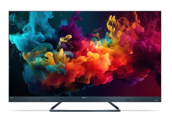 Телевизор Sharp 50FQ5EG, 50" QLED  GOOGLE TV, 4K Ultra HD 144Hz Quantum Dot 3840x2160 Aluminium Slim Frameless, AQUOS AI, DVB-T/T2/C/S/S2, 500 NIT, Active Motion 1400, HARMAN/KARDON, HDR10, Dolby Atmos, Dolby Vision, DTS:X, Google Assistant, HDMI eARC, Mi