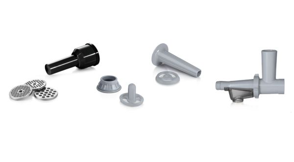 Месомелачка Bosch MFW67450, Meat mincer, ProPower 2000W, 3,5 kg/min, nr. 8, 3 sieves, kebbe attachment, juice extractor, reverse function, fruit press