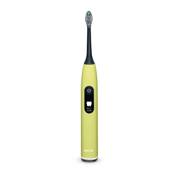 Електрическа четка за зъби Beurer SC 50 splashy lemon Electric Sonic Toothbrush, up to 80,000 mov/min, 5 cleaning programs: Clean, Sensitive, Polish, Gum Care, Whiten, Pressure sensor , 2-min. timer, Incl. 2 toothbrush heads and magnetic charging plate, 2